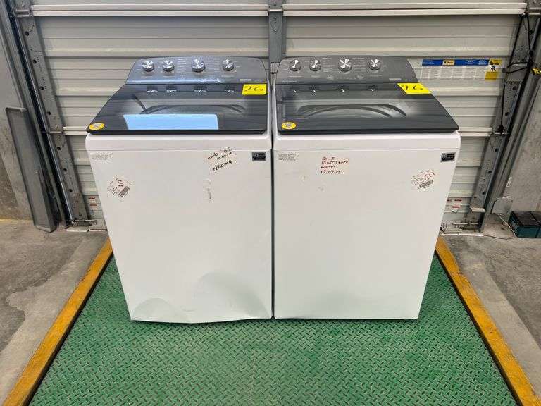 Lote de 2 lavadoras, contiene: 1 Lavadora de 22KG Marca WHIRLPOOL, Modelo 8MWTW2224WJM1, Serie 6423