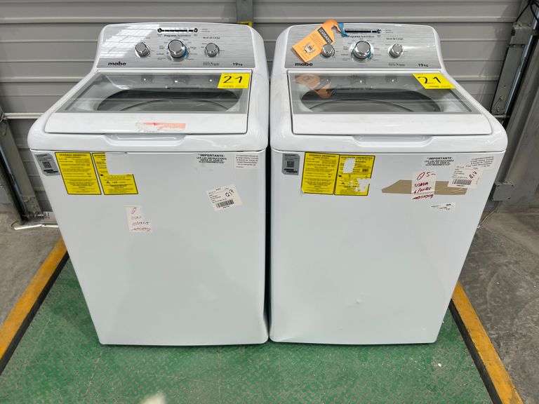Lote de 2 lavadoras, contiene: 1 Lavadora de 19KG Marca MABE, Modelo LMA79113VBAB03, Serie S58926,