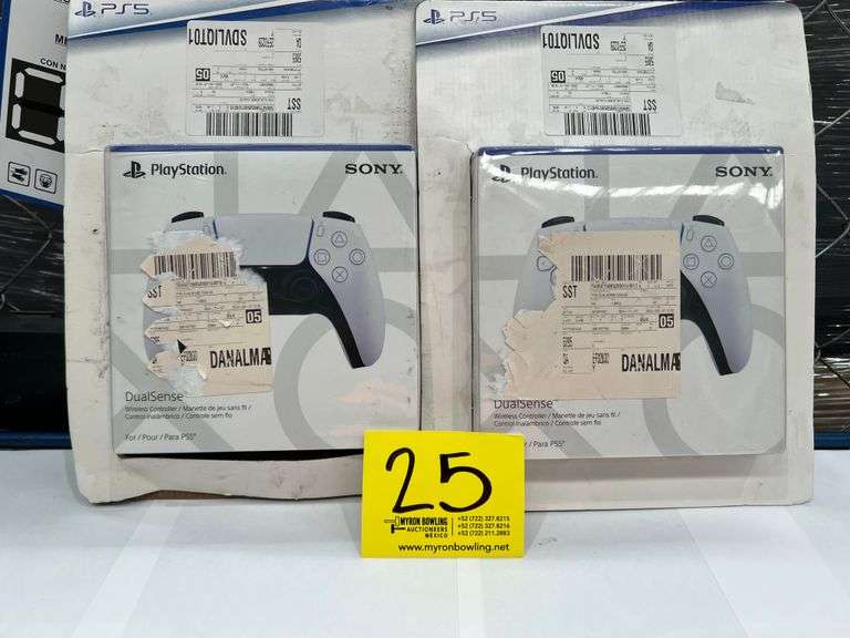 (NUEVO) Lote de 2 controles para videojuegos Marca SONY, Modelo DUAL SENSE, Color BLANCO