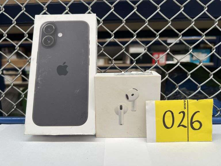 (NUEVO) Lote de 2 artículos, contiene: 1 Celular Marca APPLE, Modelo IPHONE 16 DE 128GB, Serie C9W7C