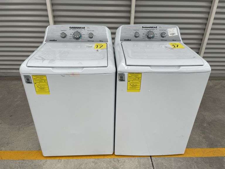 Lote de 2 lavadoras, Contiene: 1 lavadora de 18 KG Marca MABE, Modelo LMA78113CBAB0, Serie 2509S7321