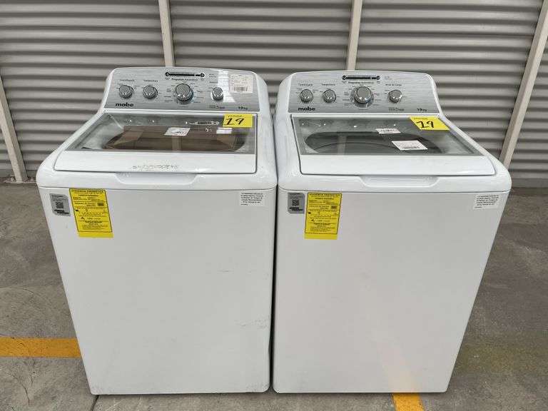 Lote de 2 lavadoras, Contiene: 1 lavadora de 19 KG Marca MABE, Modelo LMA79114VBAK0, Serie 2508S7328