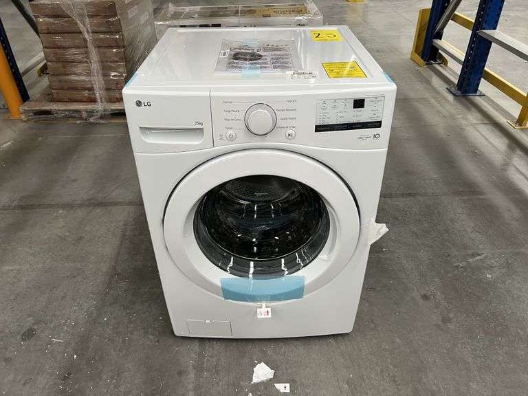 (NUEVO) Lavadora frontal de 25KG Marca LG, Modelo WM25WV26SW, Serie E31461, Color BLANCO