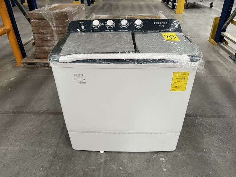 (NUEVO) Lavadora de 20KG Marca HISENSE, Modelo WSA2001P, Serie 221064, Color BLANCO