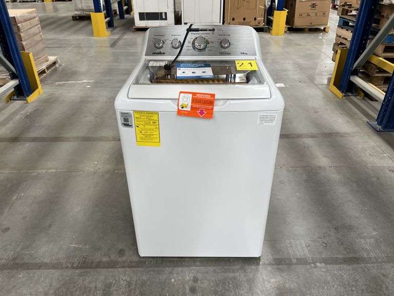 (NUEVO) Lavadora de 19KG Marca MABE, Modelo LMA79114VBAK00, Serie S45357, Color BLANCO