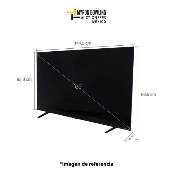 Lote de 3 pantallas, contiene: 1 Pantalla de 65" marca JVC Smart TV 4K ROKU, 1 Pantalla de 65" marca