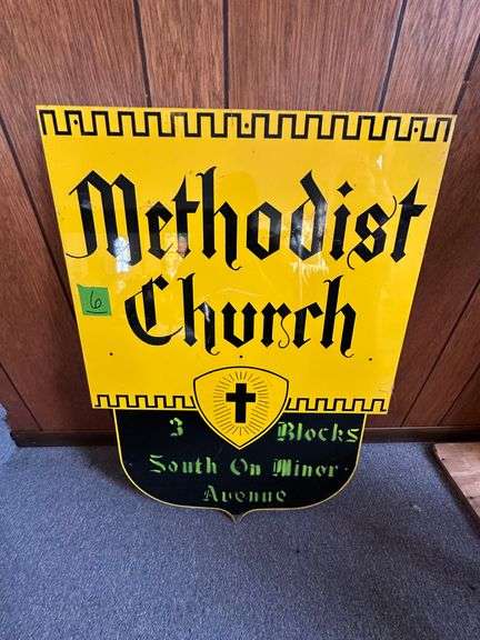 METAL METHODIST CHURCH SIGN