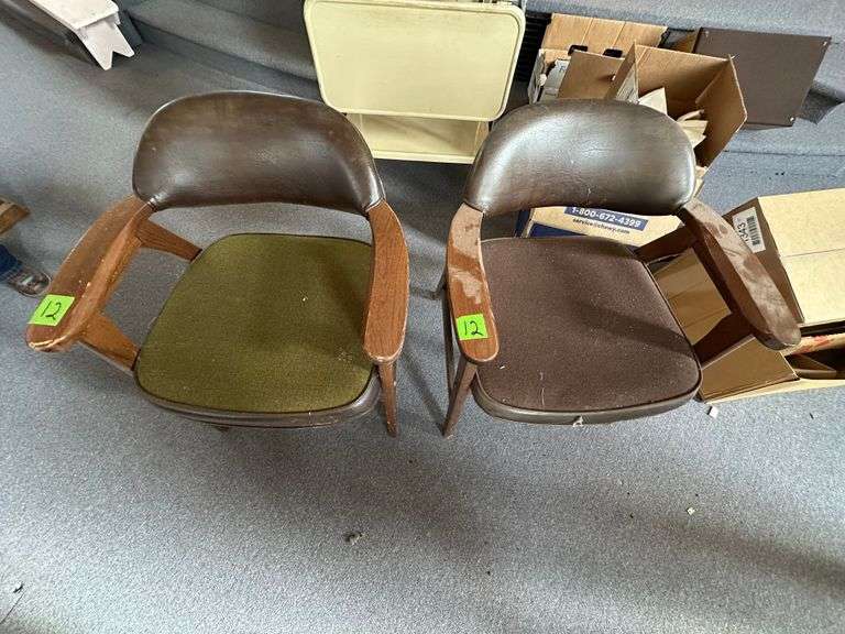 2- PADDED WOOD SIDE CHAIRS