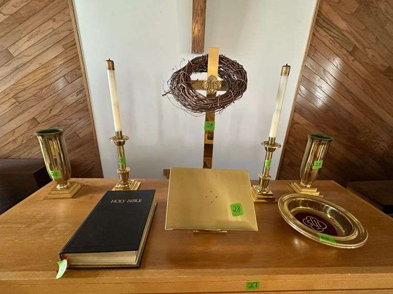 BRASS ALTER ITEMS & HOLY BIBLE