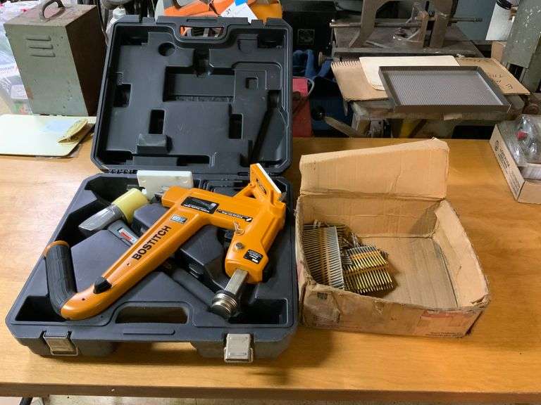 Bostitch Pneumatic flooring nailer & nails.