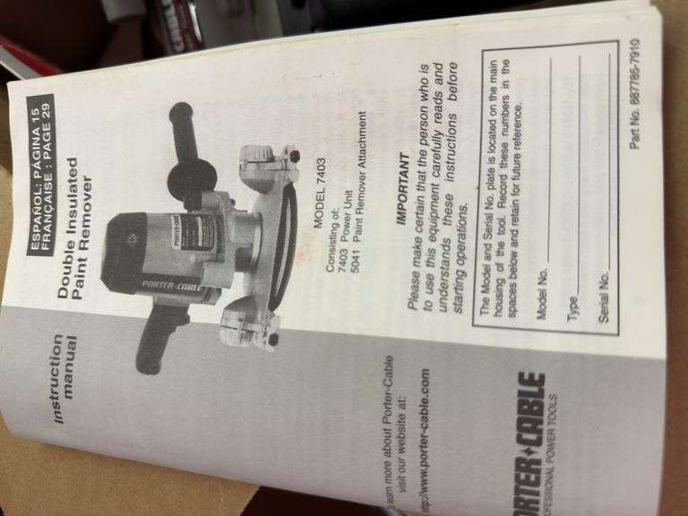 Porter cable double insulated paint remover with box