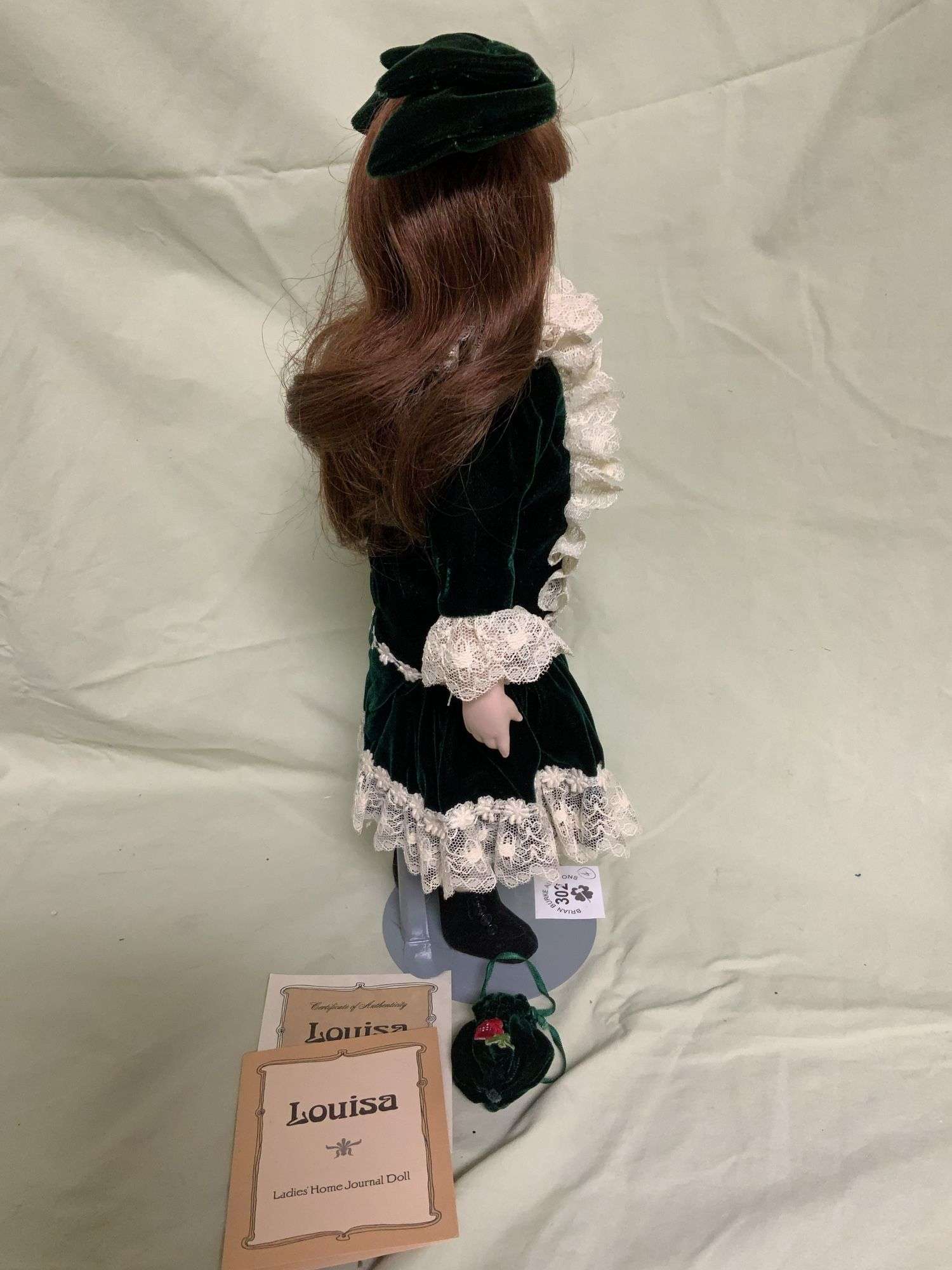slim fit dress slacks Vintage Victorian Porcelain Doll in a Green Dress Christmas Holiday Do – La  Guanaquita's Closet main image 0