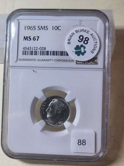 1965 SMS Roosevelt Dime NGC MS 67