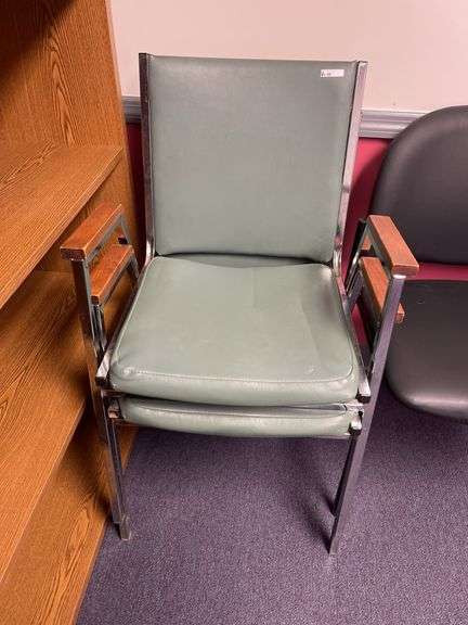 Two Wood Arm/Metal Office Chairs