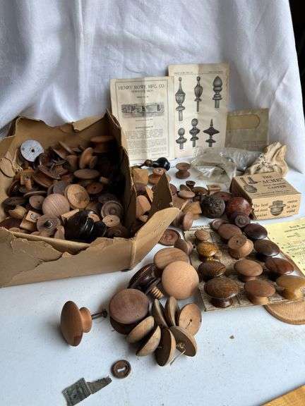 Vintage Wooden knobs, casters and more