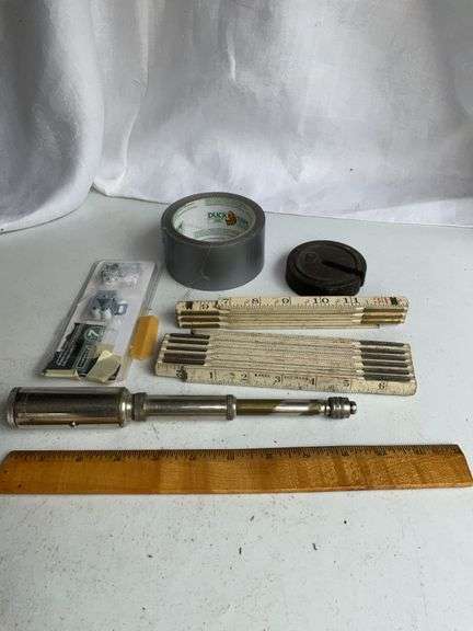 Yankee 44 Push Drill, Scale Weight, Wood folding ruler