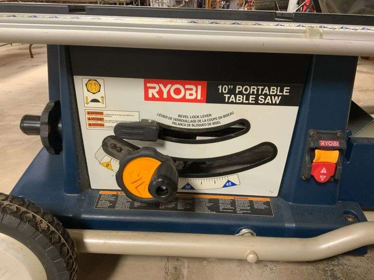Ryobi 10 inch tablesaw on wheels