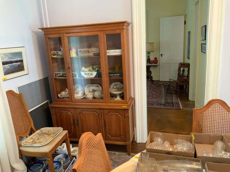 1 Glass door over 3 doors China Cabinet- Bernhardt