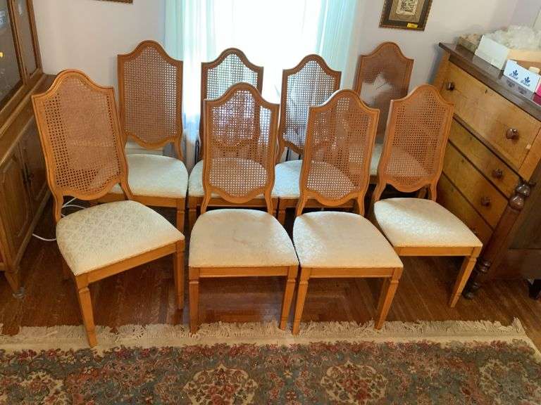 8 Bernhardt Style Charis, 1- Captains, 7- Side Chairs with Can Backs
