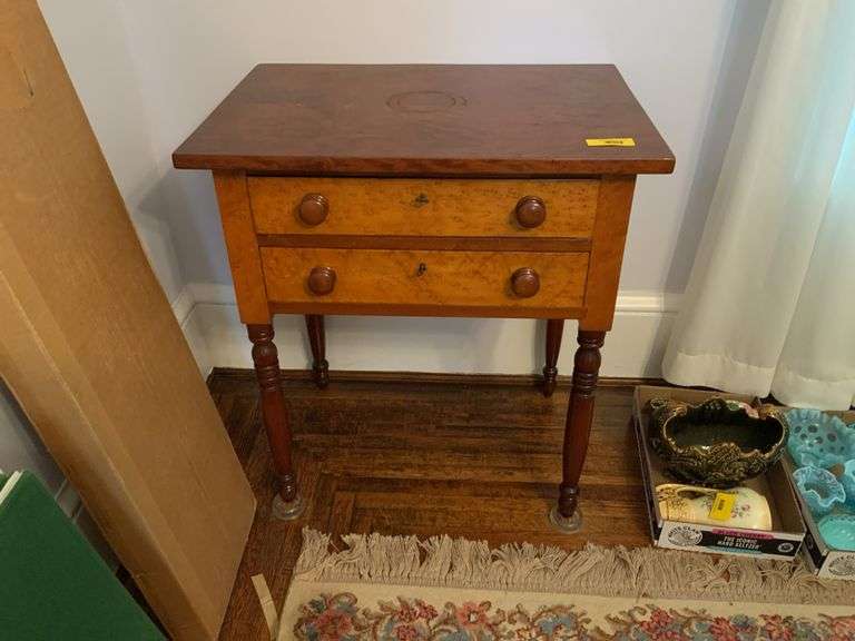 Federal Style Stand with 2 drawers - drawers have birdseye maple fronts