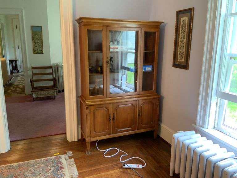 1 Glass door over 3 doors China Cabinet- Bernhardt