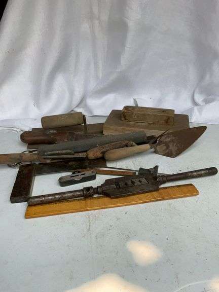 Vintage Pipe Bolt Threader Tap and Die Set, Scrapers, Caliper and more