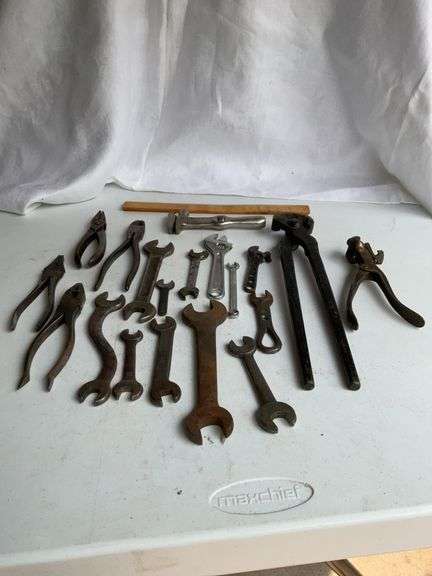Vintage Wrenches, Pilers, Morrill Saw Set, Combination Hammer and Wrench and more