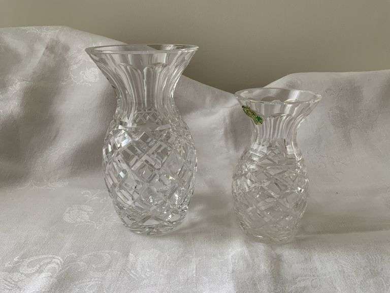 2 7 inches Diamond Pattern Waterford Vases