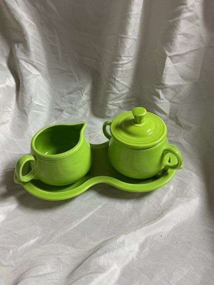 Fiesta Chartreuse 2- Ring Mugs, 1- Sugar Bowl and Creamer Set