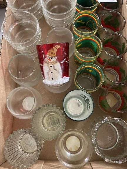 Small Christmas Glasses and Tealight Holders