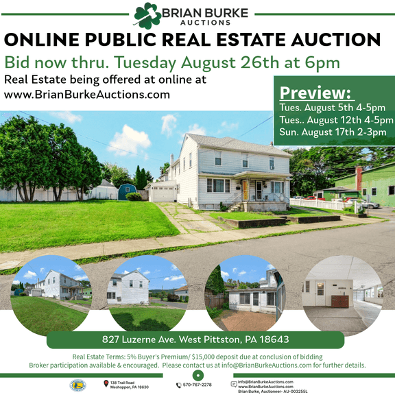 Online Real Estate Auction West Pittston, PA