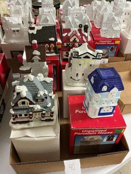Christmas Painted Porcelain Houses (6)