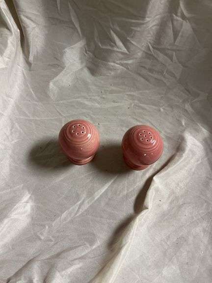 Vintage fiesta Rose Pink 1- salt & pepper shakers, 1- small disk pitcher, 1- cream and sugar saucer 
