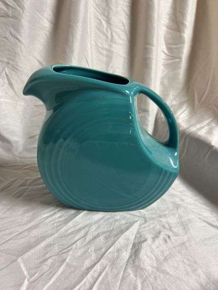 Vintage Fiesta Turquoise Disk Water Pitcher
