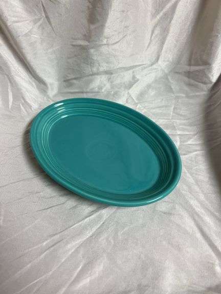 Vintage Fiesta Turquoise 1- Extra Large Butter Dish (No Cover), 1- Oval Individual Casserole Dish, 1