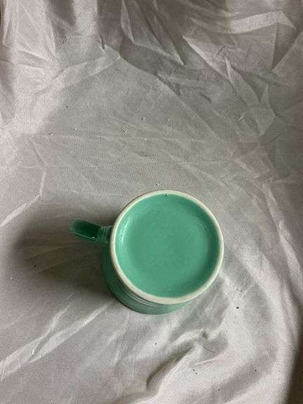 Fiesta Sea Mist 1- Ring Handle Mug, 1- Snack Plate with Tea Cup, 1- Oval Platter 13.5", 1- Sugar Dis