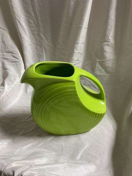 Vintage Chartreuse Disk Water Pitcher