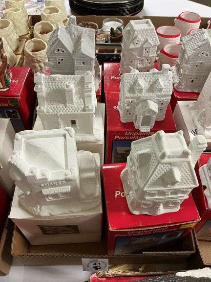 Christmas Unpainted Porcelain Houses (6)