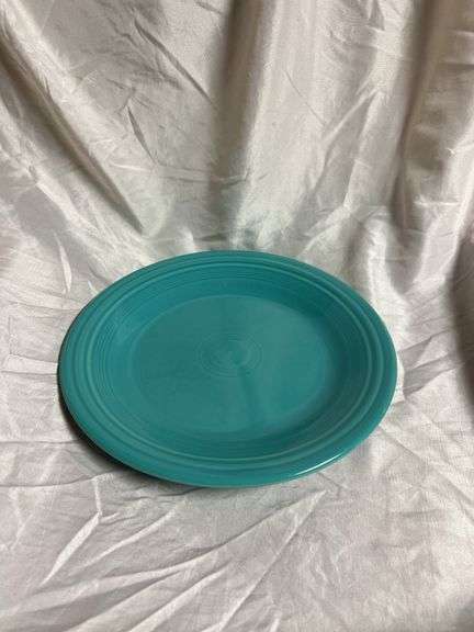 Vintage Fiesta Turquoise 1- Christmas 10" Light Bulb Plate, 1- 3 Ring Bowl 7.5", 2- 10" Plates