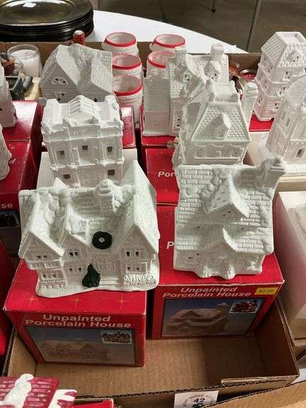 Christmas Unpainted Porcelain Houses (6)