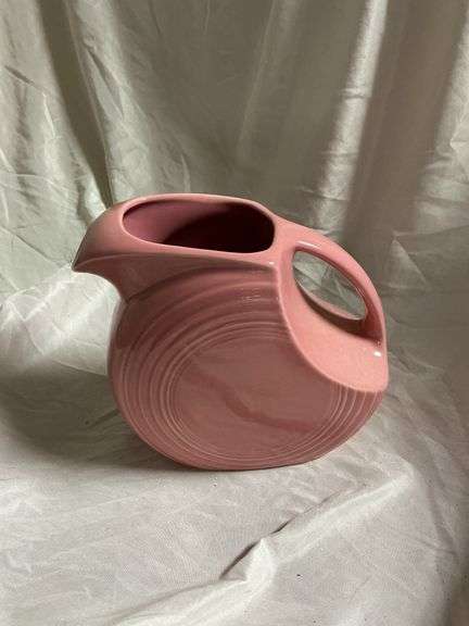 Vintage Rose Pink Disk Water Pitcher