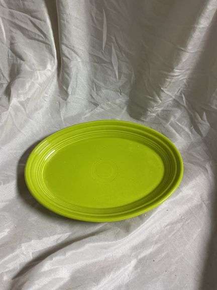 Vintage Fiesta Chartreuse 1- Tea Cup and Saucer Set, 1- Sauce Boat, 1- Mug, 1- Oval Platter 10"