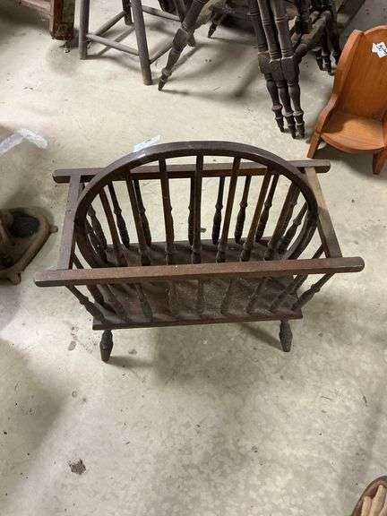 Vintage Wood Magazine Rack