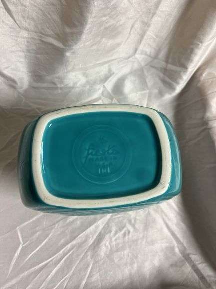 Vintage Fiesta Turquoise Disk Water Pitcher