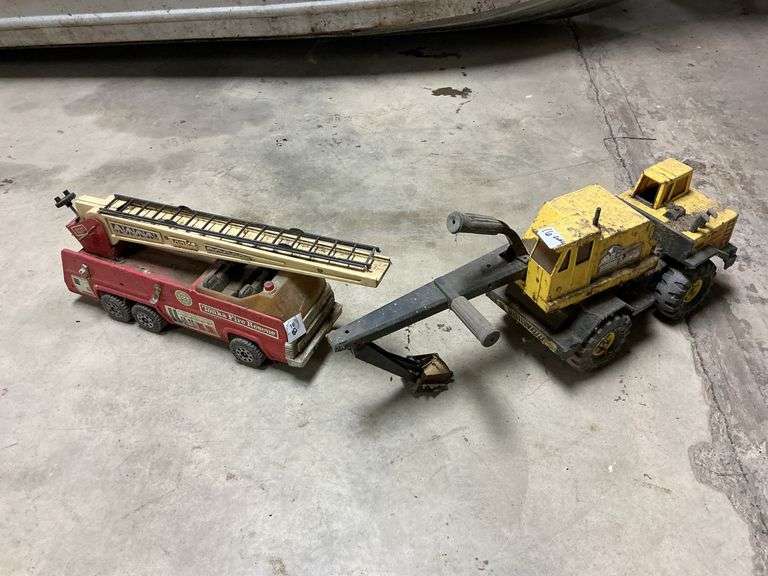Vintage Tonka Fire Rescue Truck & Vintage Tonka Turbo Diesel Crane