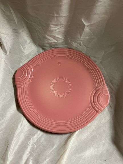 Vintage fiesta Rose Pink 1- 13 1/2in oval serving platter, 1- 12in round serving platter