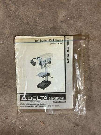 Delta Shop Master 10" Bench Drill Press Model DP200