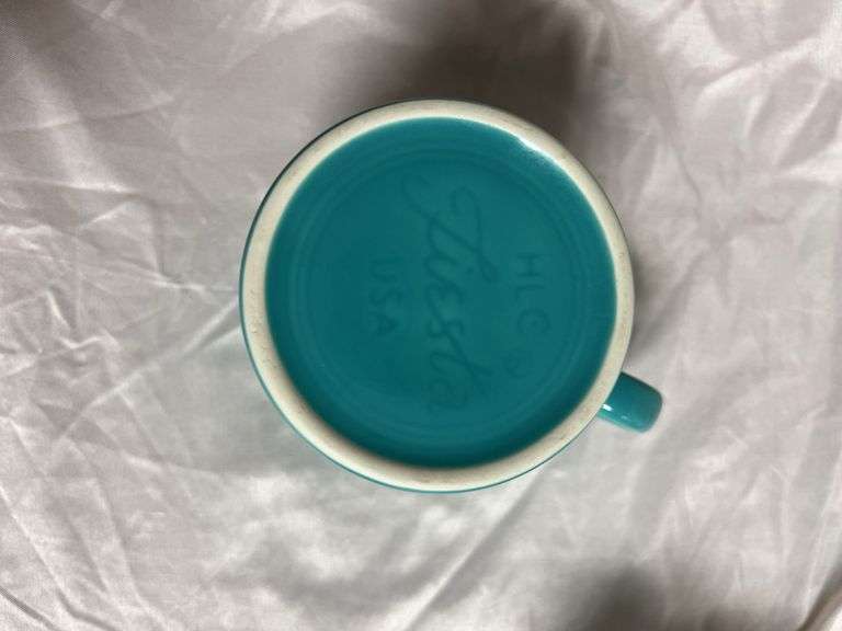Vintage Fiesta Turquoise 3 - 15 oz Tapered Mugs, 1- Ring Handle, 1- Java Mug
