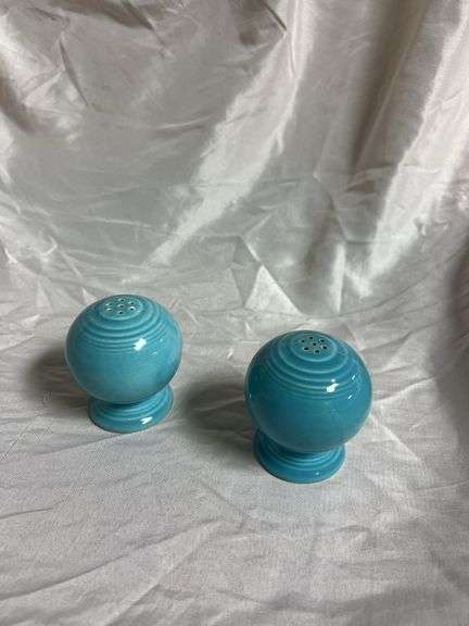 Vintage Fiesta Turquoise 2- Salt and Pepper Shaker Sets, 1- Sauce Boat