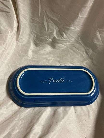Fiesta Lapis 1- Oval Bread Tray, 2- Tea Cups & Saucers, 1- 18oz Bistro Latte Mug